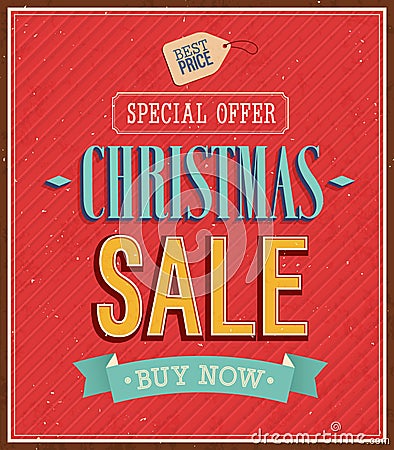 Christmas sale typographic design. Vector Illustration