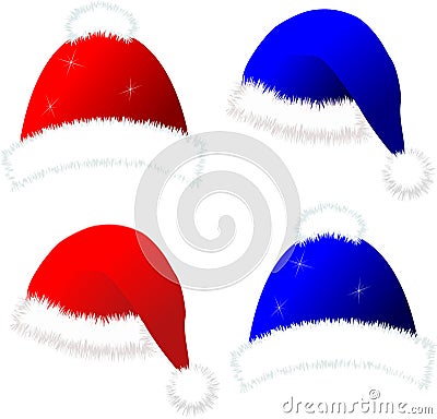 Christmas santa caps Vector Illustration