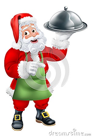 Christmas Santa Claus Father Christmas Food Chef Vector Illustration