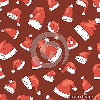 Christmas Santa Claus hat vector noel isolated illustration New Year Christians Xmas party design decoration hats Vector Illustration