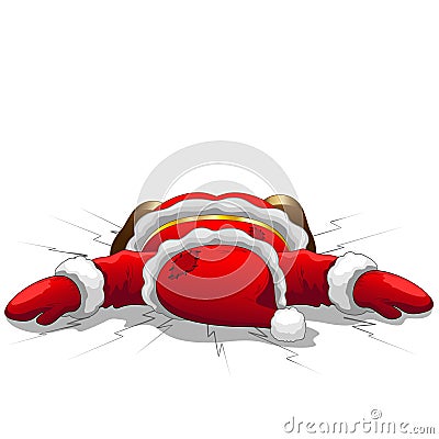Christmas Santa is Dead Vector Illustration