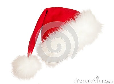 Christmas Santa hat isolated on white Stock Photo