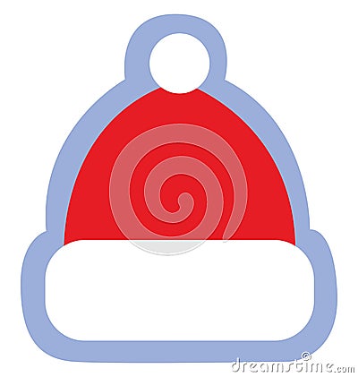Christmas santas red hat, icon Vector Illustration