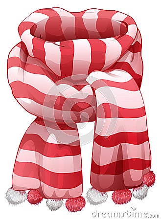 Christmas Santas striped scarf Vector Illustration