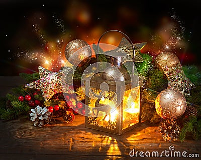 Christmas Scene. Greeting Card Stock Photo