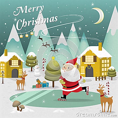 Christmas scenery Vector Illustration