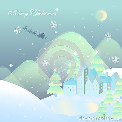 Christmas scenery Vector Illustration