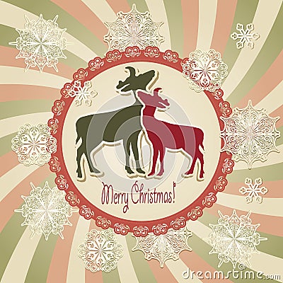 Christmas Scrapbook Greeting Card Vector Illustration