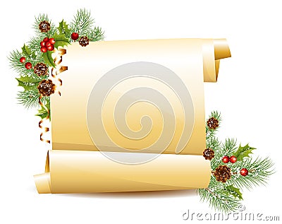 Christmas scroll Vector Illustration