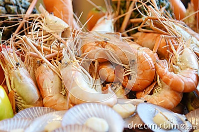 Christmas seafood buffet. Stock Photo