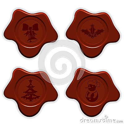 Christmas Sealing Wax Vector Illustration