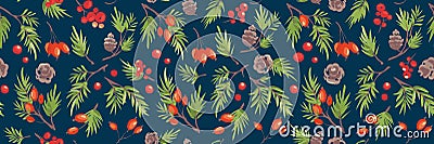 Christmas seamless background. Vector Illustration