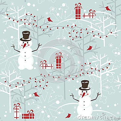 Christmas seamless pattern Vector Illustration