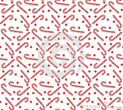 Christmas seamless pattern with candy cane. Christmas background. Christmas seamless texture, wallpaper, fabric. Vector Vector Illustration