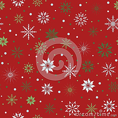 Christmas seamless pattern with snowflakes Vector Illustration