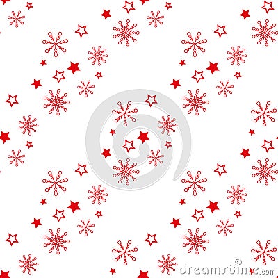 Christmas seamless pattern with snowflakes Vector Illustration