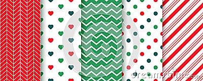 Christmas seamless backgrounds. Vector illustration. Festive wrapping paper Vector Illustration