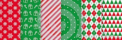 Christmas seamless pattern. Vector illustration. Festive wrapping paper Vector Illustration