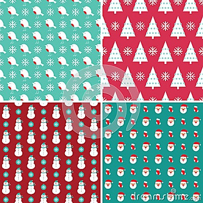 Christmas seamless patterns Vector Illustration