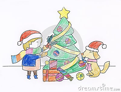 Christmas season colorful coloring book Stock Photo