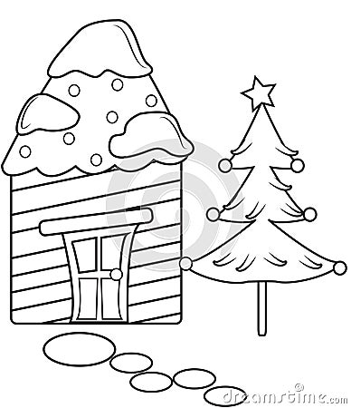 Christmas season coloring page Stock Photo