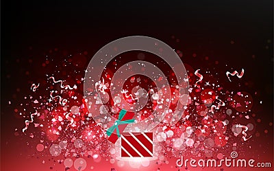 Christmas season holiday theme magic of red, stars explosion wit Vector Illustration