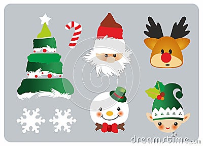 Christmas set icons Stock Photo