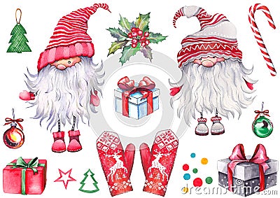 Christmas set of Scandinavian nissers Stock Photo