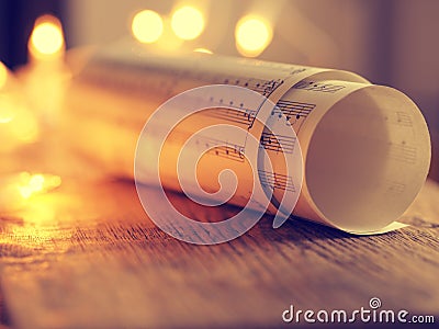 Christmas sheet music Stock Photo