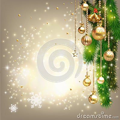 Christmas shiny with decorate background and space for your text Vector Illustration