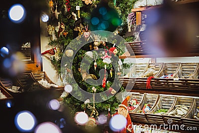 Christmas shop in Szentendre, Hungary. Hungarian souvenir shop in Szentendre, close to Budapest, Hungary Stock Photo