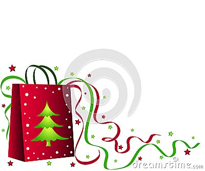 Christmas shopping bag Stock Photo