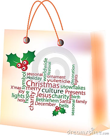 Christmas shopping bag Stock Photo