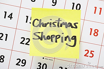 Christmas Shopping Reminder Stock Photo