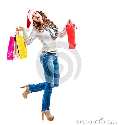 Christmas Shopping. Sales Stock Photo