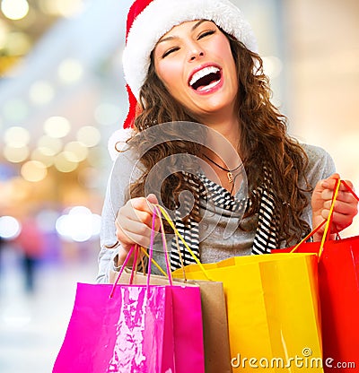 Christmas Shopping. Sales Stock Photo