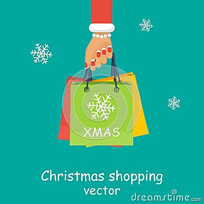 Christmas shopping. vector Vector Illustration