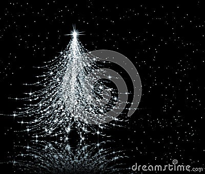 Christmas silver Tree Stock Photo