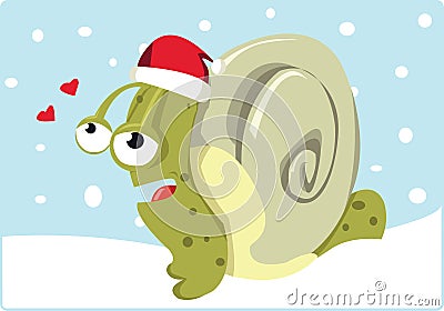 Christmas Snail Vector Illustration