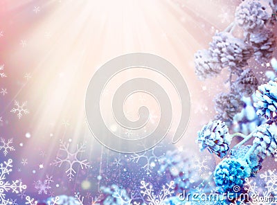 Christmas Snow Background Stock Photo