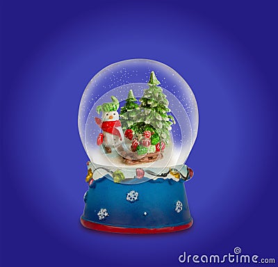 Christmas snow ball or glass globe. Stock Photo