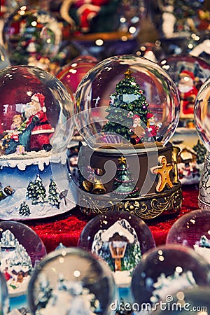 Christmas snow globes Stock Photo