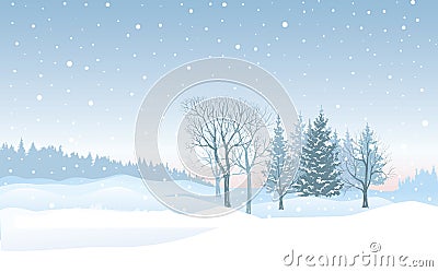 Christmas snowfall background. Snow winter landscape. Merry Chri Stock Photo