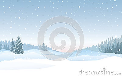 Christmas snowfall background. Snow winter landscape. Merry Christmas skyline. Stock Photo