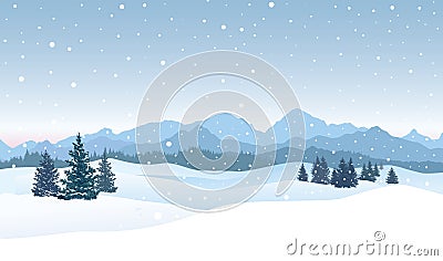 Christmas snowfall background. Snow winter landscape. Merry Chri Stock Photo