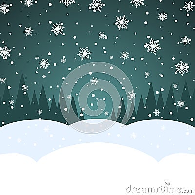 Christmas snowfall card Vector Illustration