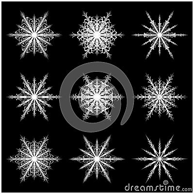 Christmas snowflake, frozen flake silhouette icon, symbol, design Vector Illustration