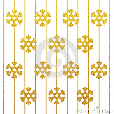 Christmas snowflake gold glitter background Vector Illustration