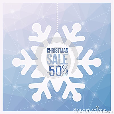 Christmas snowflake Sale Flyers light blue colors, can be used as poster or banner Vector Illustration