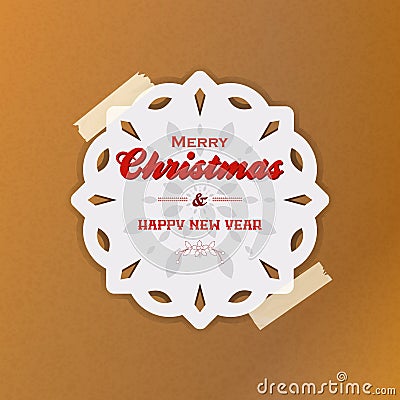 Christmas snowflake with sellotape on brown paper Stock Photo